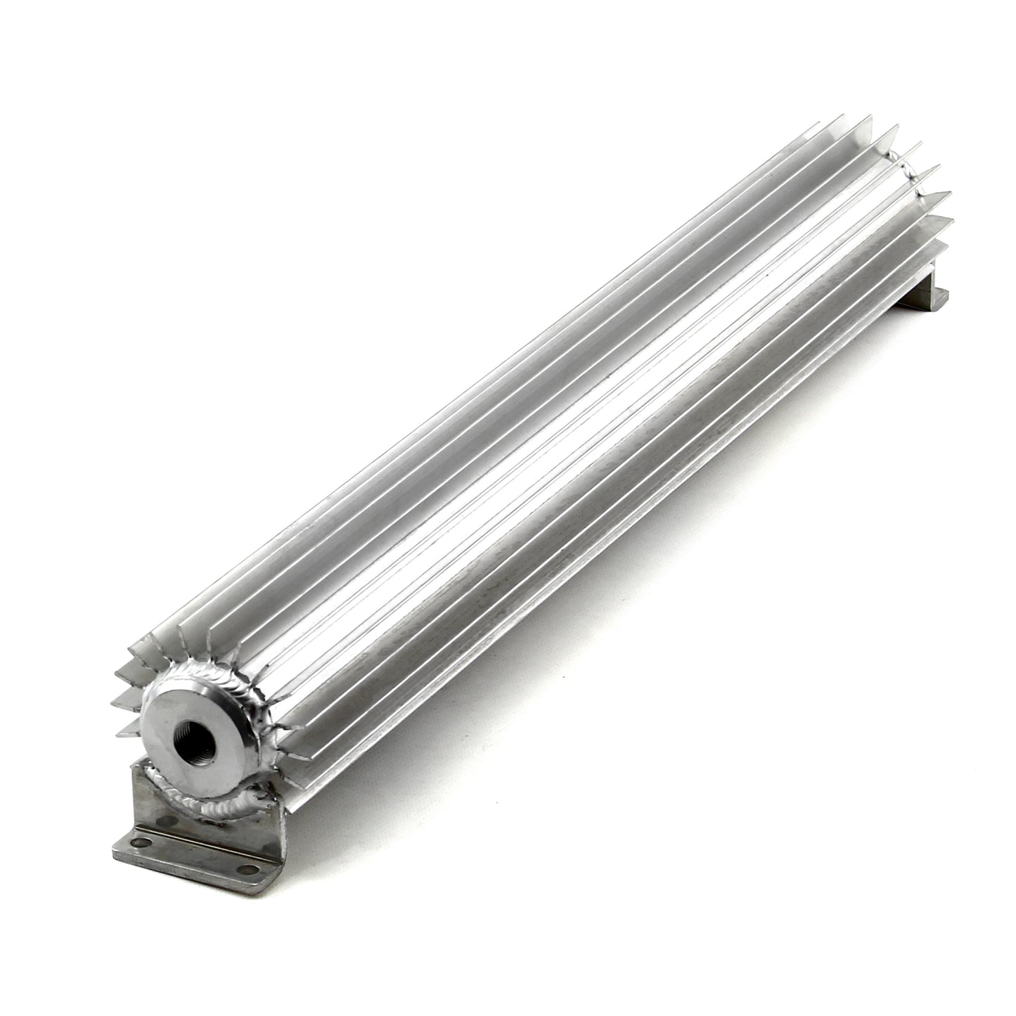 20" Silver Anodized Single Pass Transmission Oil Cooler With Fittings