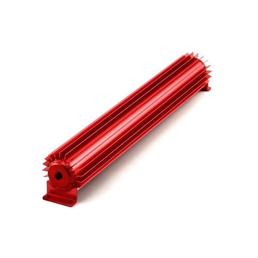 Enfriador de aceite de transmisión de un solo paso anodizado rojo de 20" con accesorios