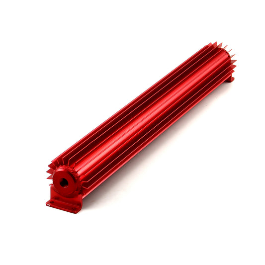 22" Red Anodized Single Pass Transmission Oil Cooler With Fittings