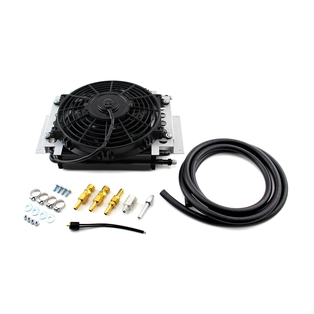 Remote 16 Pass Transmission Oil Cooler & Fan Kit w/Acc