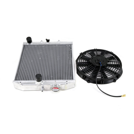 Radiador de 2 filas + ventilador eléctrico de 12 pulgadas para Civic/Del Sol/Integra DC