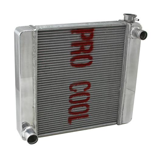 Radiador de aluminio Ford Mopar 22x19x2.2 (TR-BL O/Lets) pulido