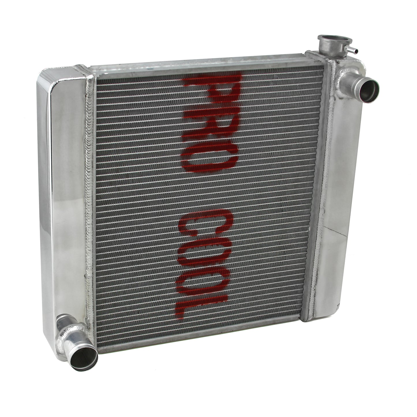 Radiador de aluminio Ford Mopar 28x19x2.2 (TR-BL O/Lets) pulido