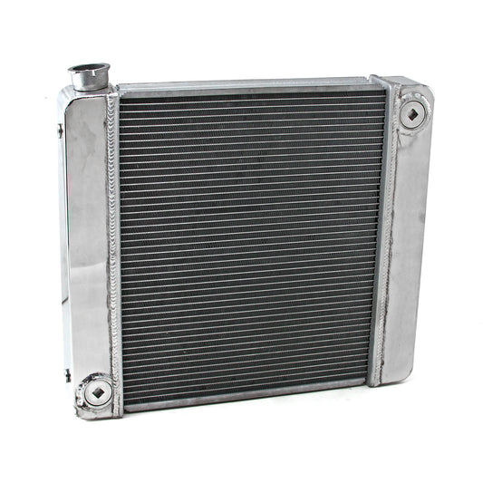 Radiador universal de aluminio pulido para Chevrolet, Ford, Mopar y GM (26 x 19 x 2,2)