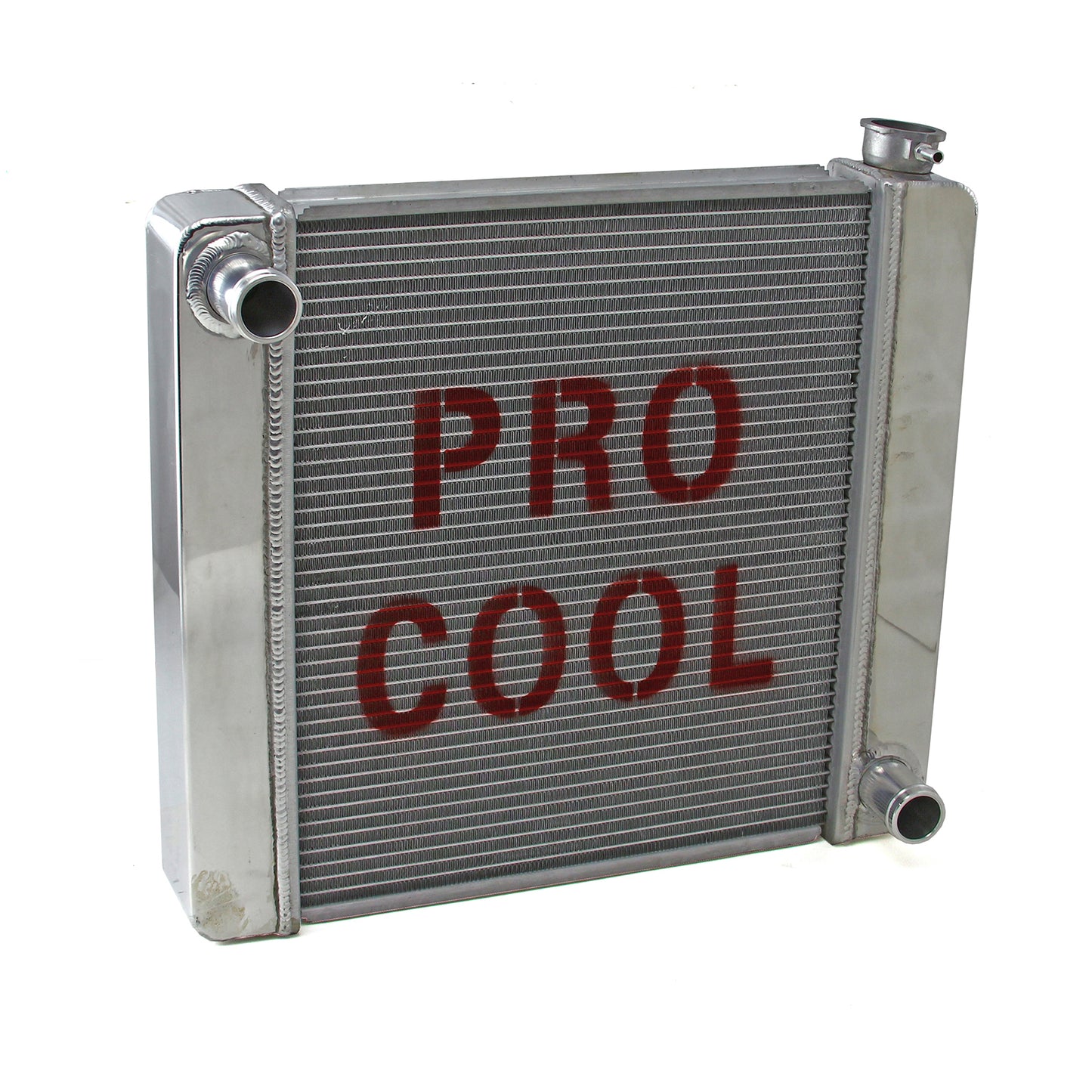 Radiador universal de aluminio pulido para Chevrolet, Ford, Mopar y GM (26 x 19 x 2,2)