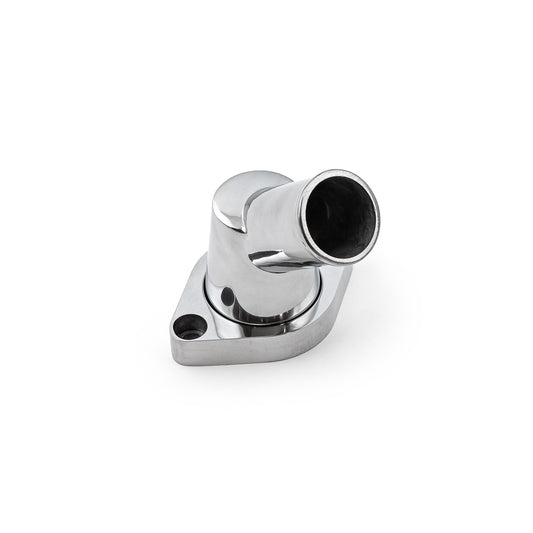 Carcasa de termostato de aluminio con cuello de agua pulido y giro de 45 grados para Chevy SBC 350