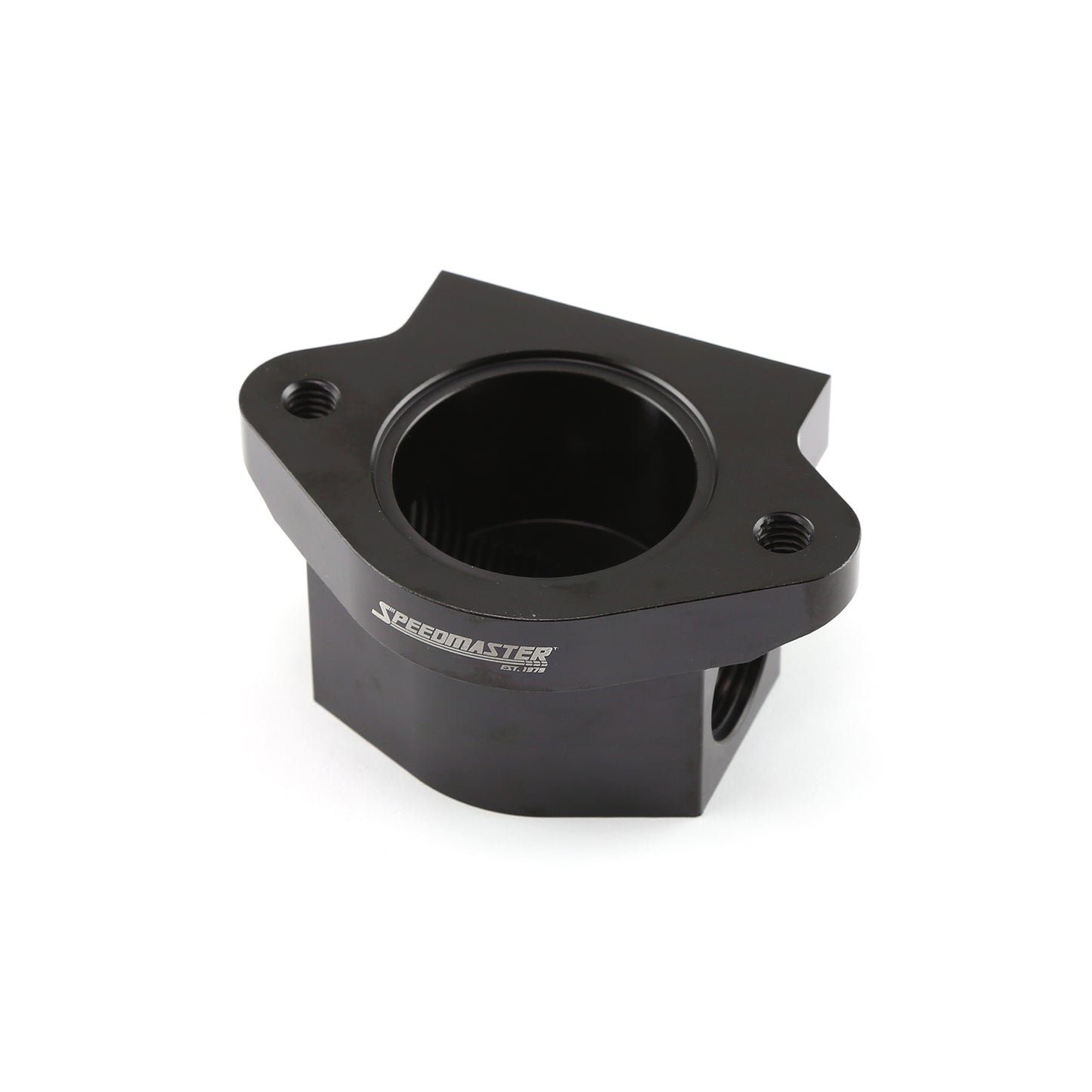 Remote 0 Degree Billet Aluminum Thermostat Housing Water Neck Black