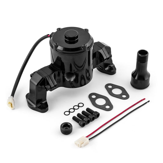 Bomba de agua eléctrica Chevy SBC 350 de 35+ GPM [Recubrimiento en polvo negro]