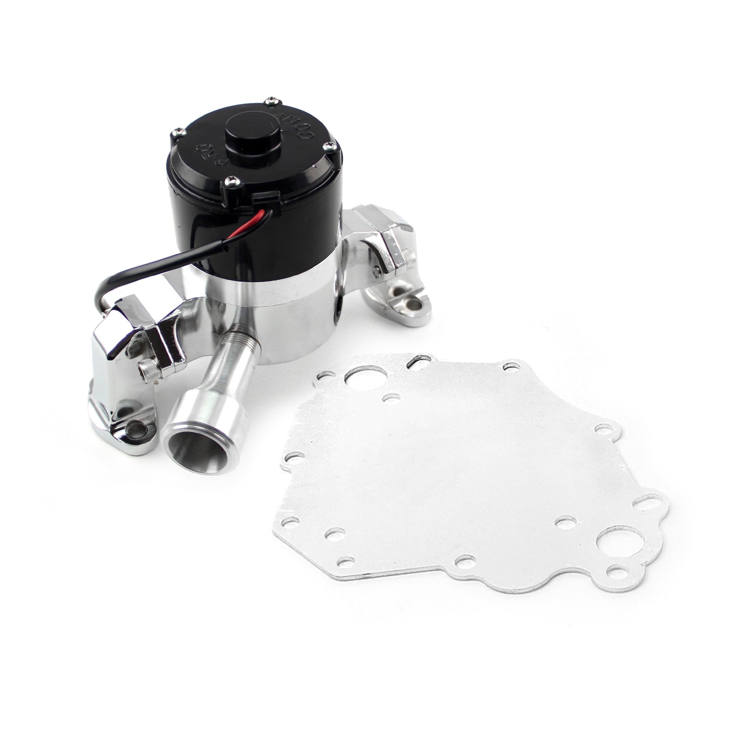 Bomba de agua eléctrica Ford 302 351C Cleveland de 35+ Gpm cromada y placa