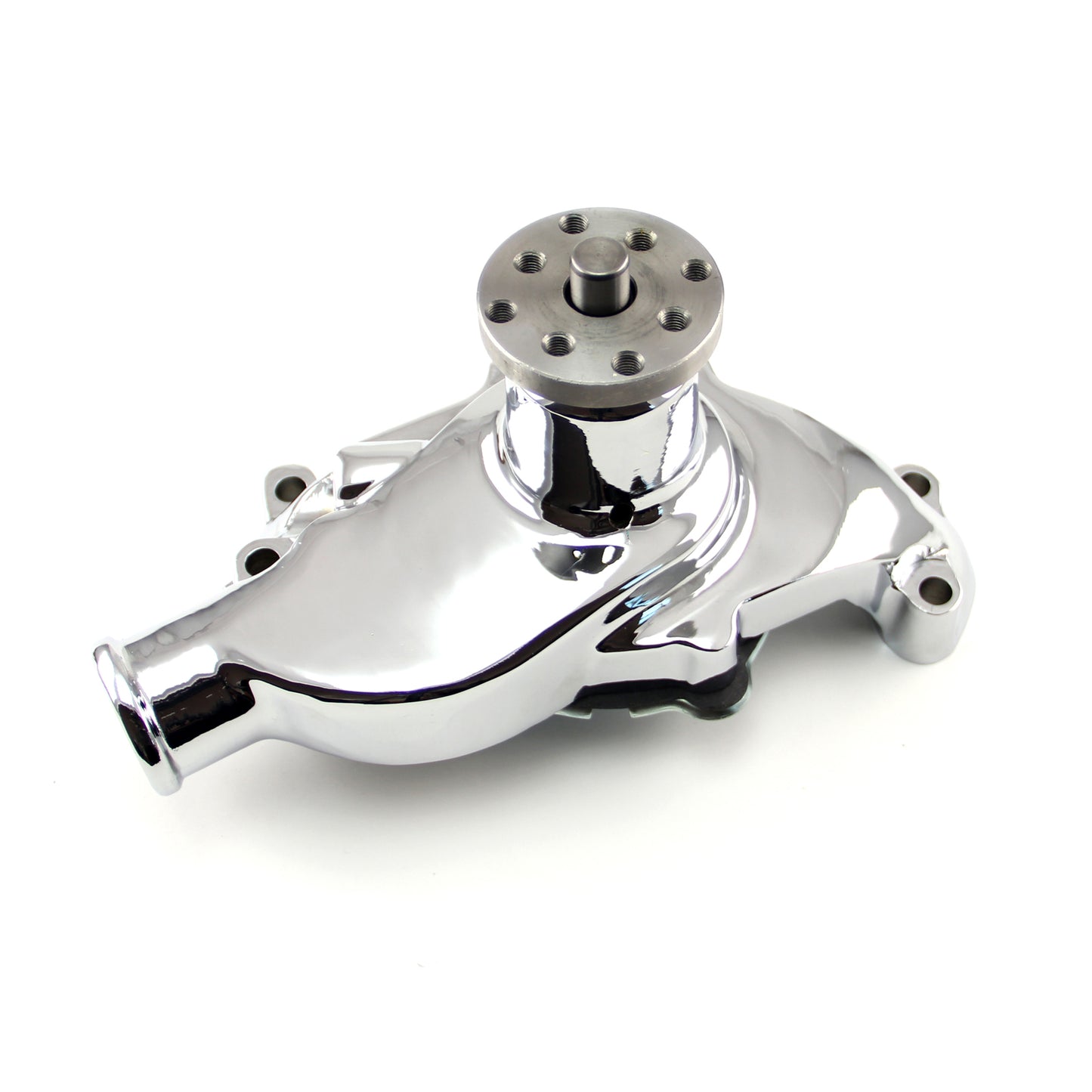 Chevy SBC 350 High Volume Aluminum Short Water Pump w/o Heater Port [Chrome]