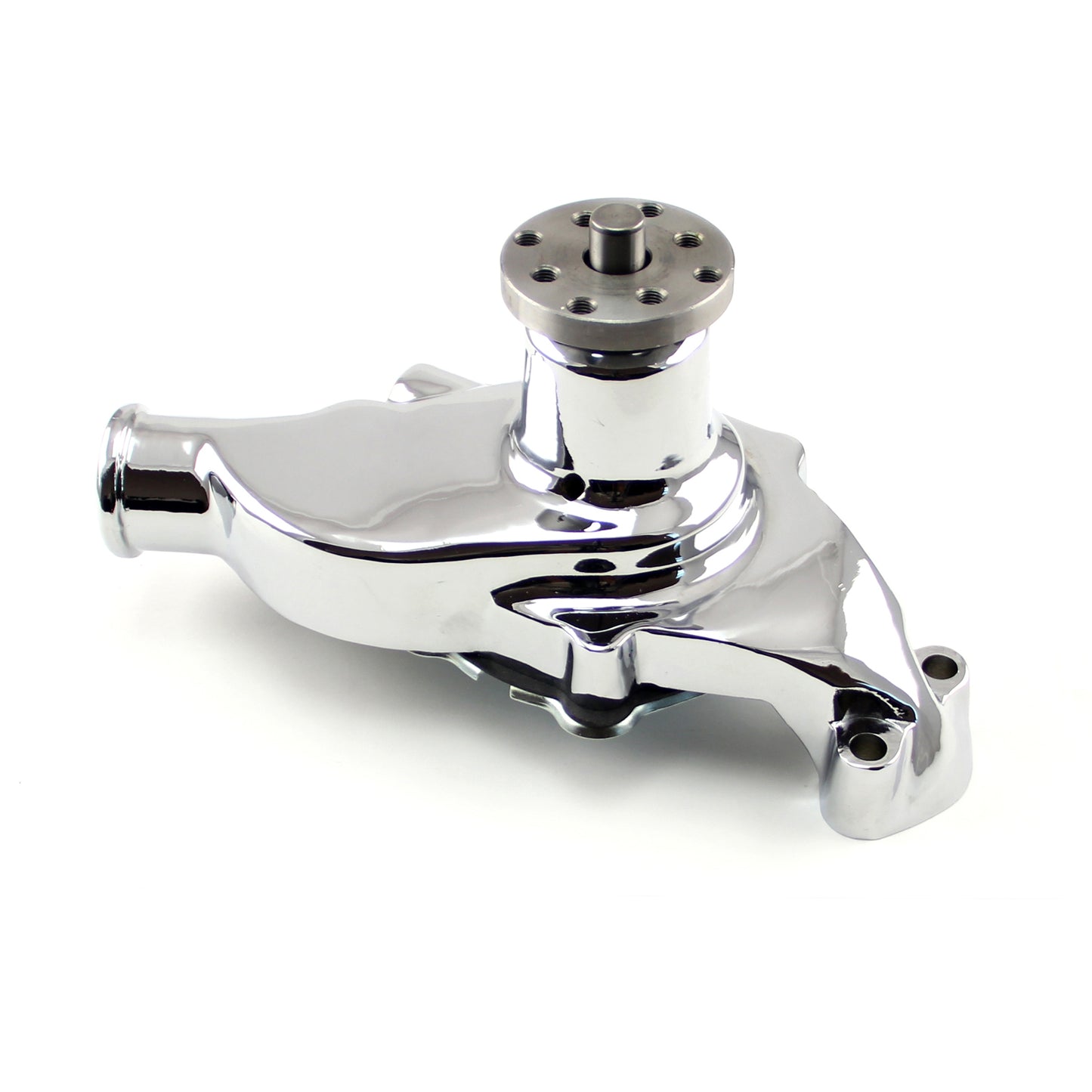 Chevy SBC 350 High Volume Aluminum Short Water Pump w/o Heater Port [Chrome]