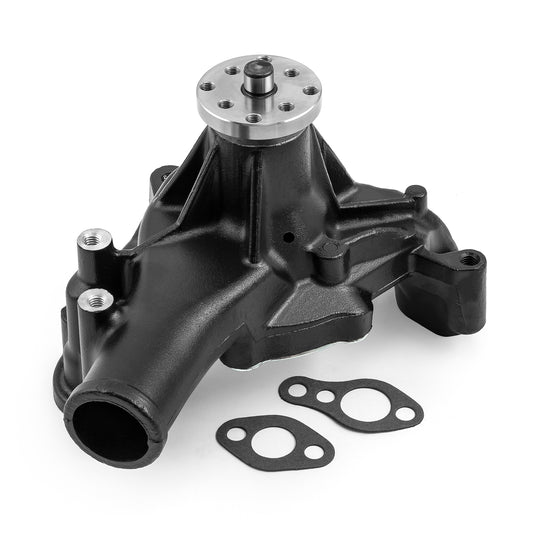 Bomba de agua larga de aluminio de alto volumen para Chevy SBC 350 [Negra]