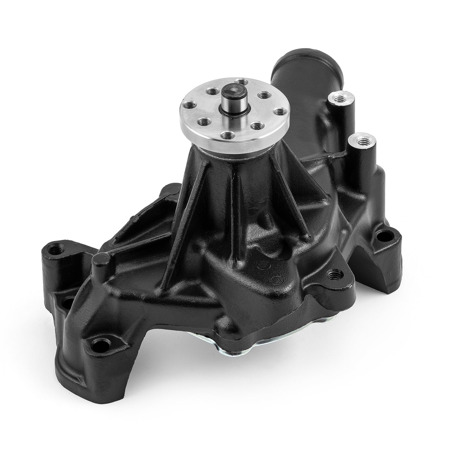 Bomba de agua larga de aluminio de alto volumen para Chevy SBC 350 [Negra]