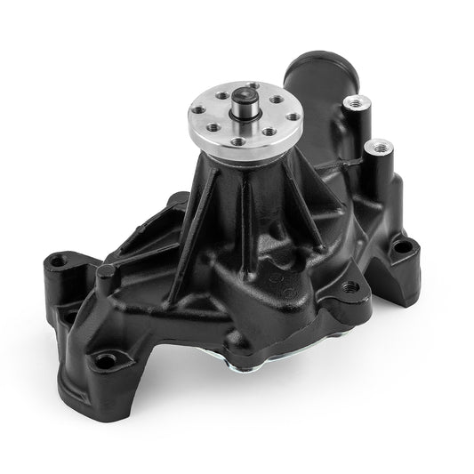 Bomba de agua larga de aluminio de alto volumen para Chevy SBC 350 [Negra]