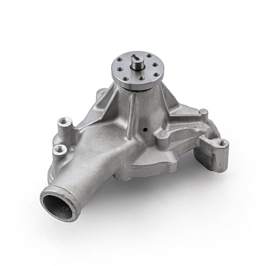 Bomba de agua larga de aluminio de alto volumen para Chevy SBC 350 [satinada]