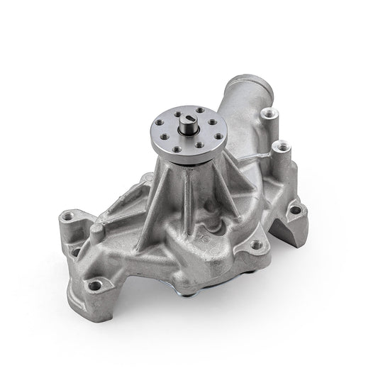 Bomba de agua larga de aluminio de alto volumen para Chevy SBC 350 [satinada]
