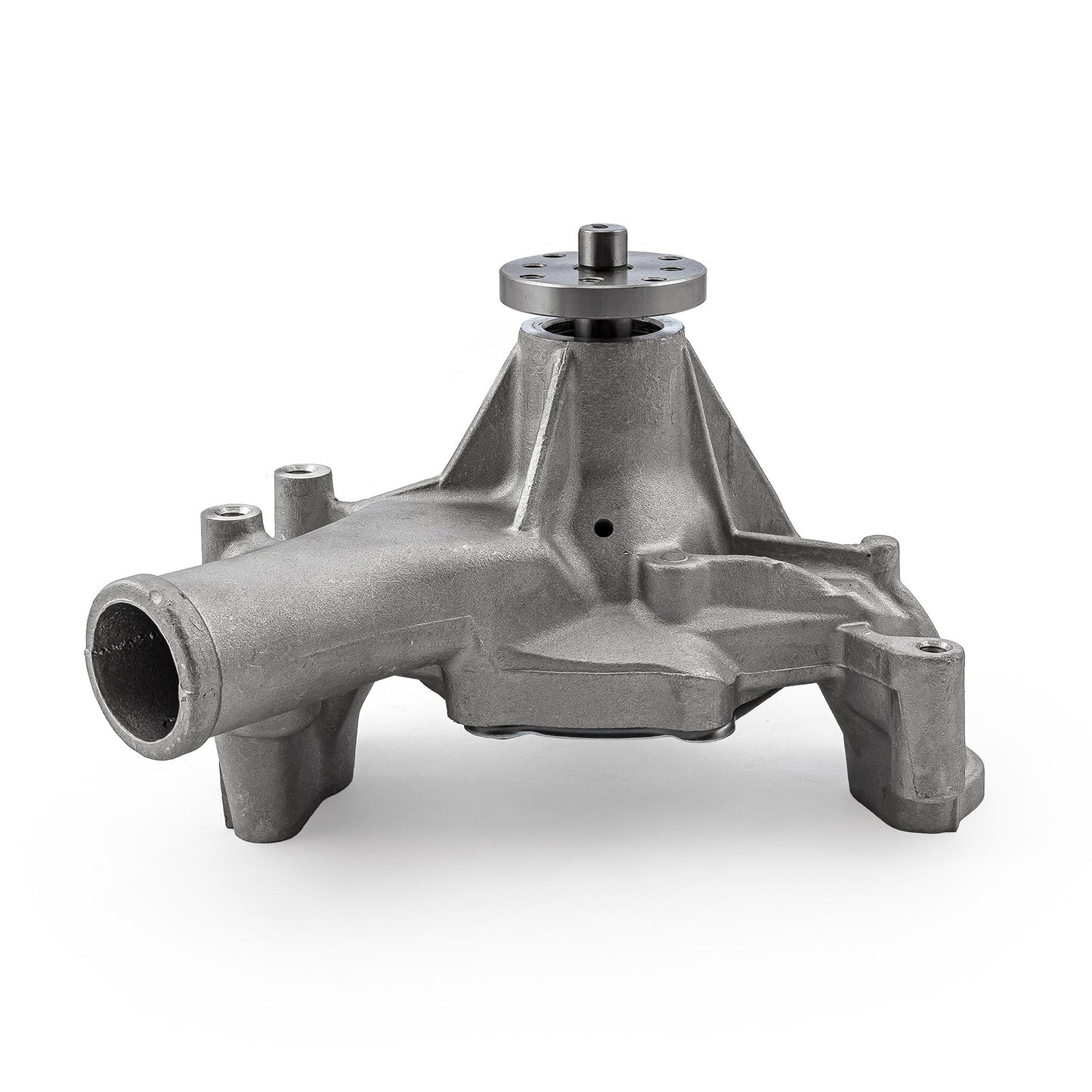 Bomba de agua larga de aluminio de alto volumen para Chevy SBC 350 [satinada]