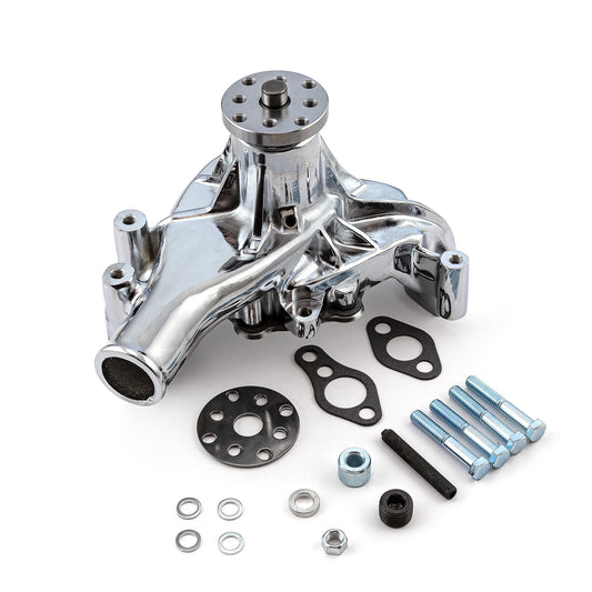 Bomba de agua larga de aluminio de alto volumen para Chevy SBC 350 [cromada]