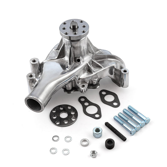 Bomba de agua larga de aluminio de alto volumen para Chevy SBC 350 [pulida]