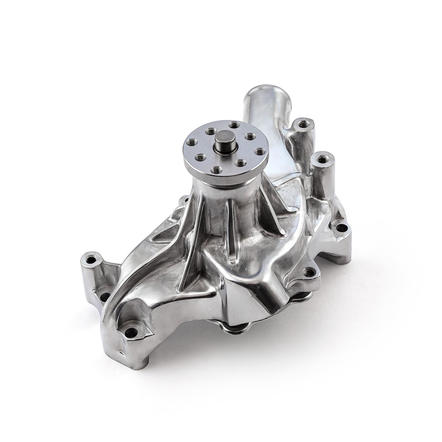Bomba de agua larga de aluminio de alto volumen para Chevy SBC 350 [pulida]