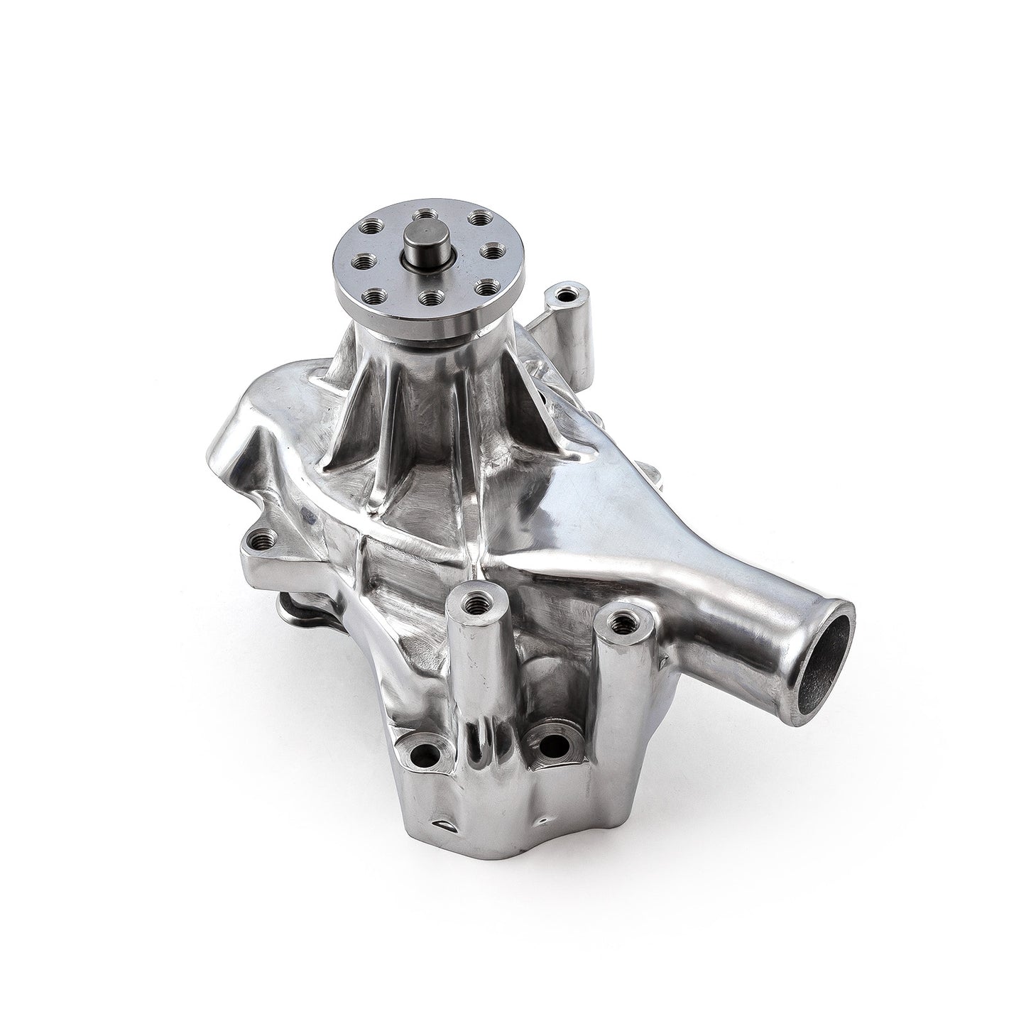 Bomba de agua larga de aluminio de alto volumen para Chevy SBC 350 [pulida]