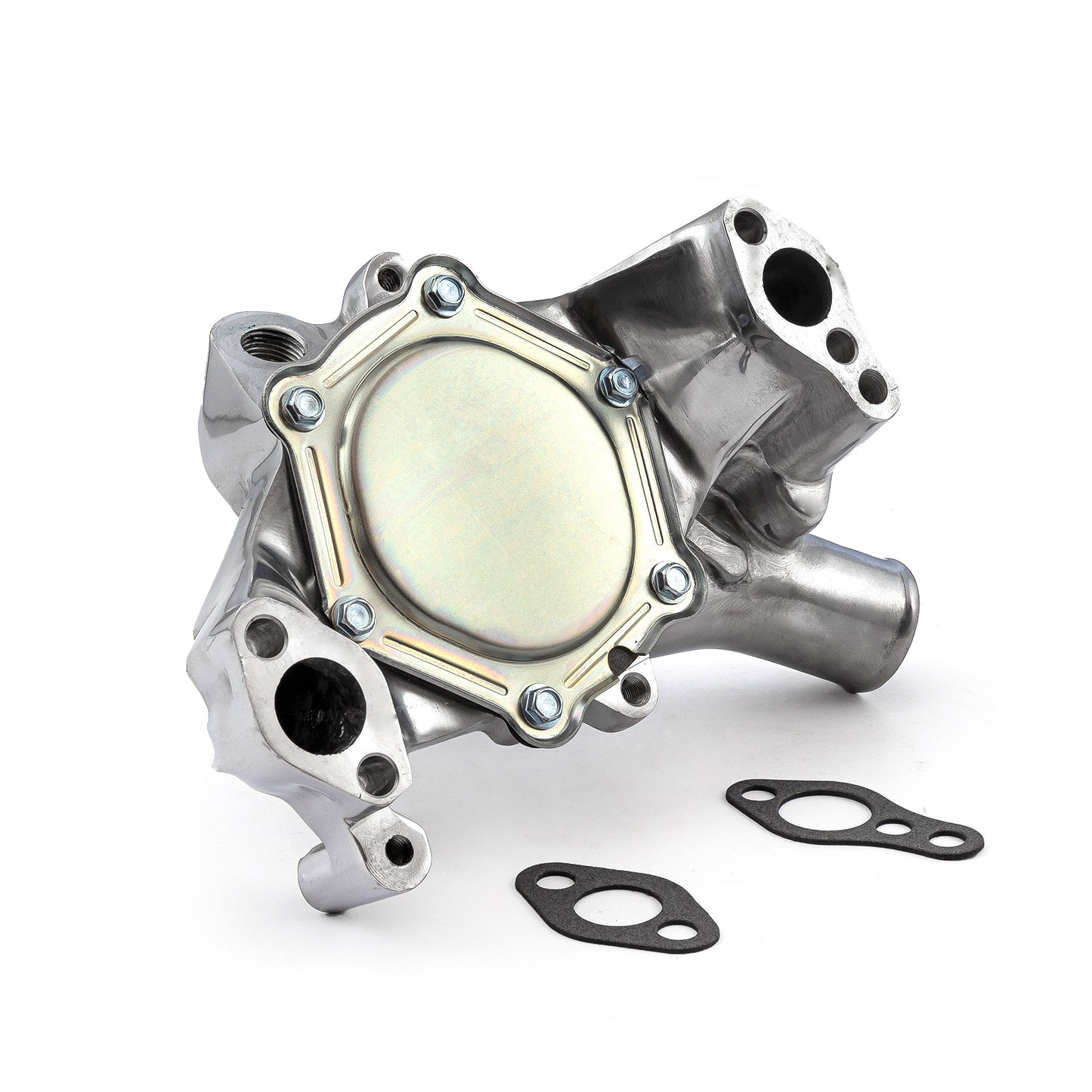 Bomba de agua larga de aluminio de alto volumen para Chevy SBC 350 [pulida]