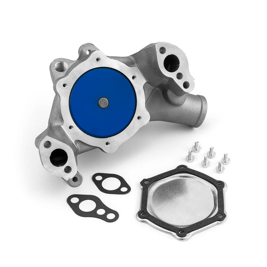 Chevy SBC 350 HV Straight Impeller Aluminum Long Water Pump Satin
