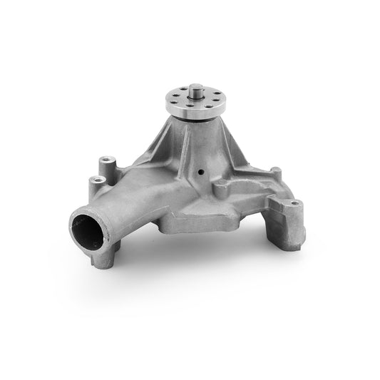 Chevy SBC 350 HV Straight Impeller Aluminum Long Water Pump Satin