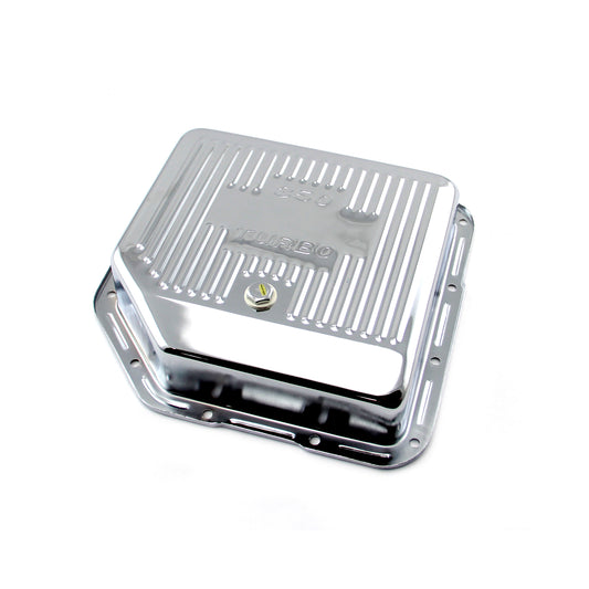 Cárter de aceite de transmisión profunda con aletas cromadas Turbo TH350