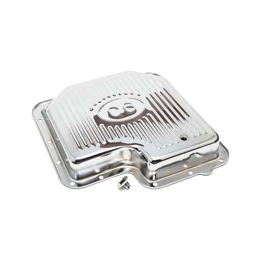 Cárter de aceite de transmisión cromado para Ford C6 - Con aletas