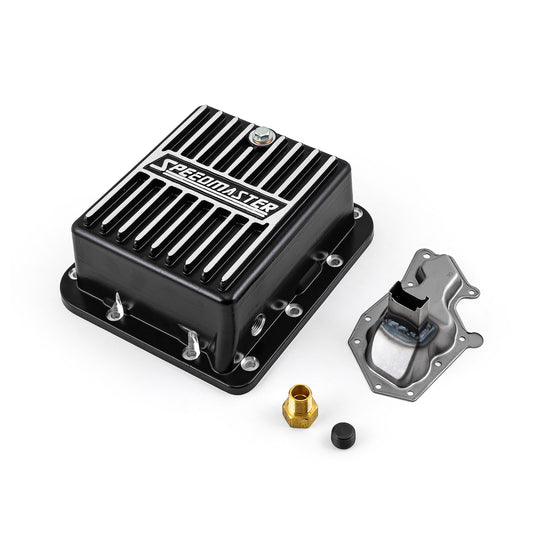Ford C4 High Volume Transmission Oil Pan Cast Aluminum Finned Black [2qt]