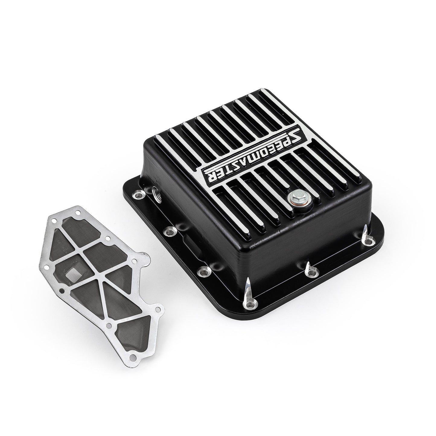 Ford C4 High Volume Transmission Oil Pan Cast Aluminum Finned Black [2qt]