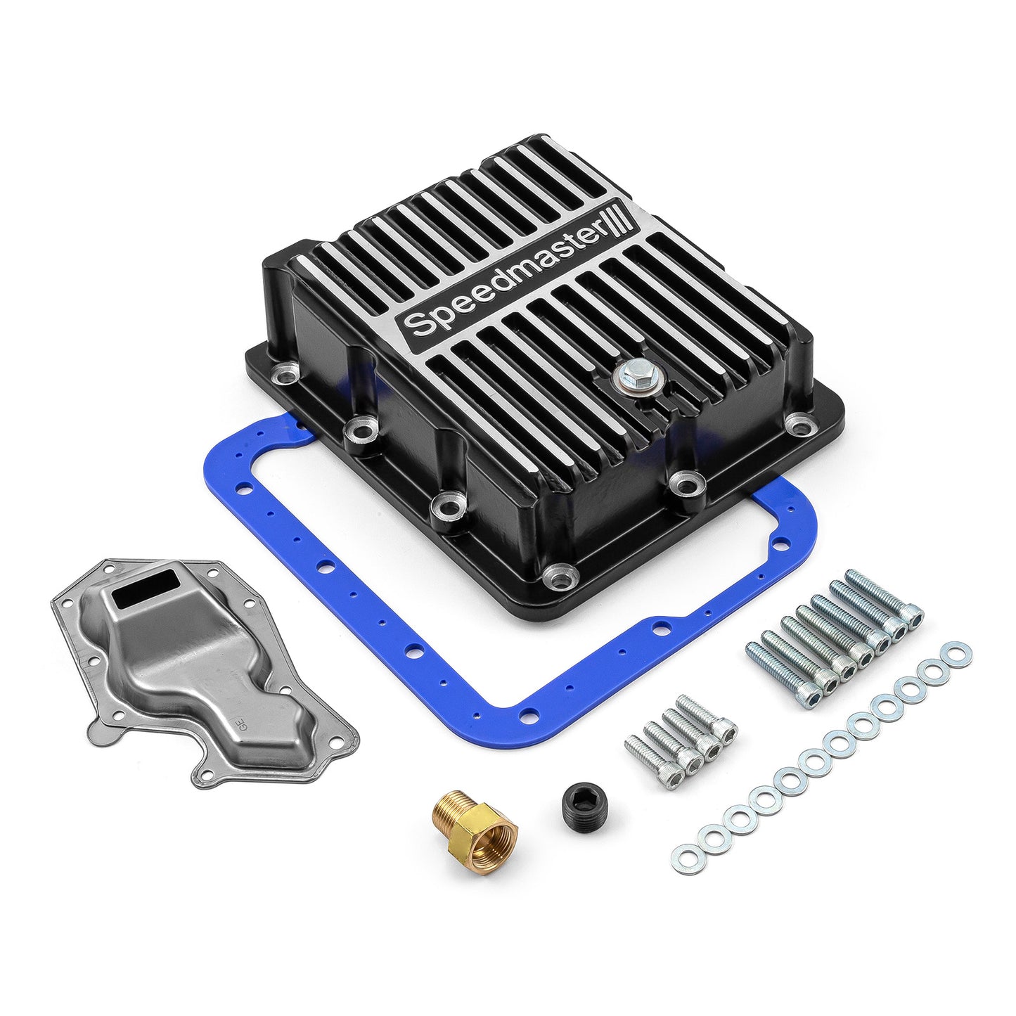 Ford C4 High Volume Transmission Oil Pan Cast Aluminum Finned Black [1.750qt]