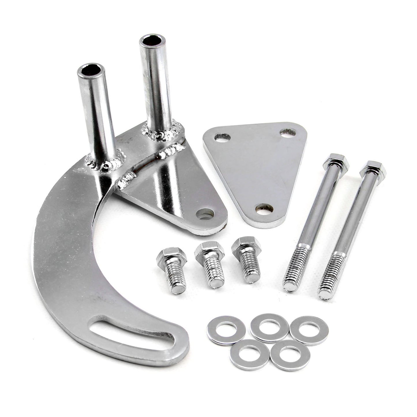 Kit de soporte de dirección asistida para bomba de agua larga Chevy SBC 350 LWP, cromado
