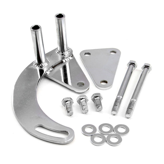 Kit de soporte de dirección asistida para bomba de agua larga Chevy SBC 350 LWP, cromado