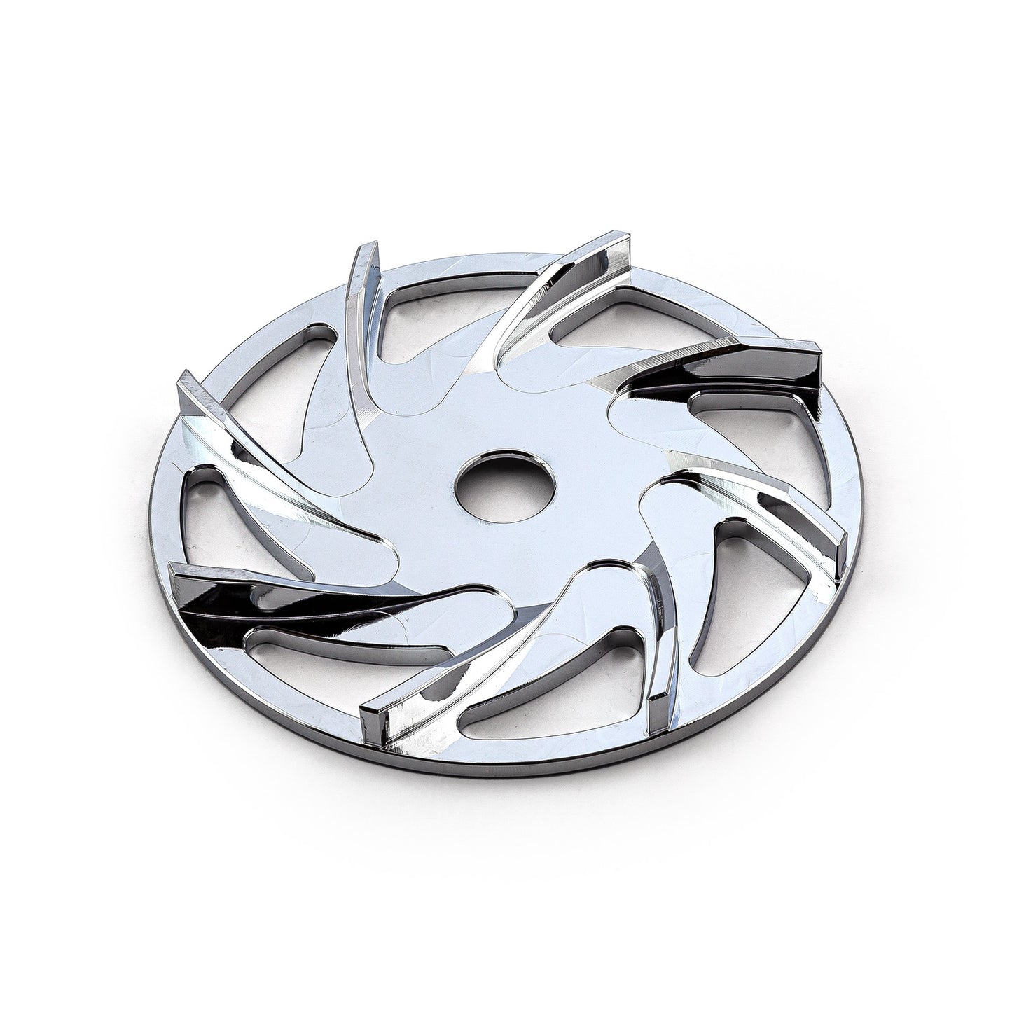 Kit de polea y ventilador de alternador con serpentina de seis ranuras plateadas para Chevy Ford