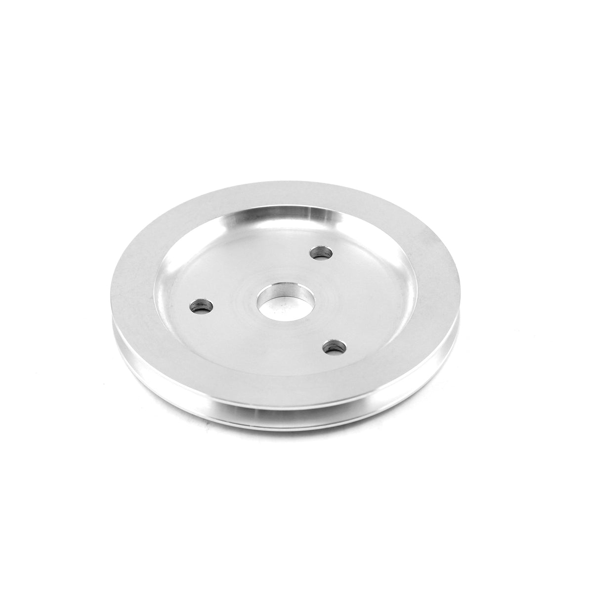 Bomba de agua corta de aluminio billet Chevy SBC 350, polea de cigüeñal de una ranura Swp
