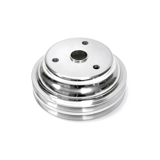 Bomba de agua larga de aluminio billet para Chevy SBC 350, polea de cigüeñal de 2 ranuras, LWP
