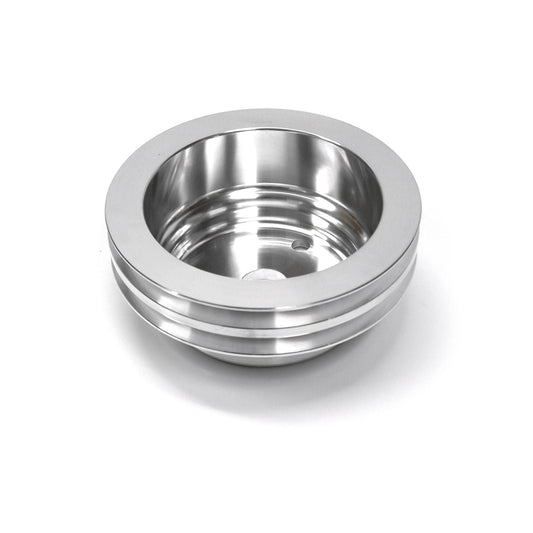 Bomba de agua larga de aluminio billet para Chevy SBC 350, polea de cigüeñal de 2 ranuras, LWP