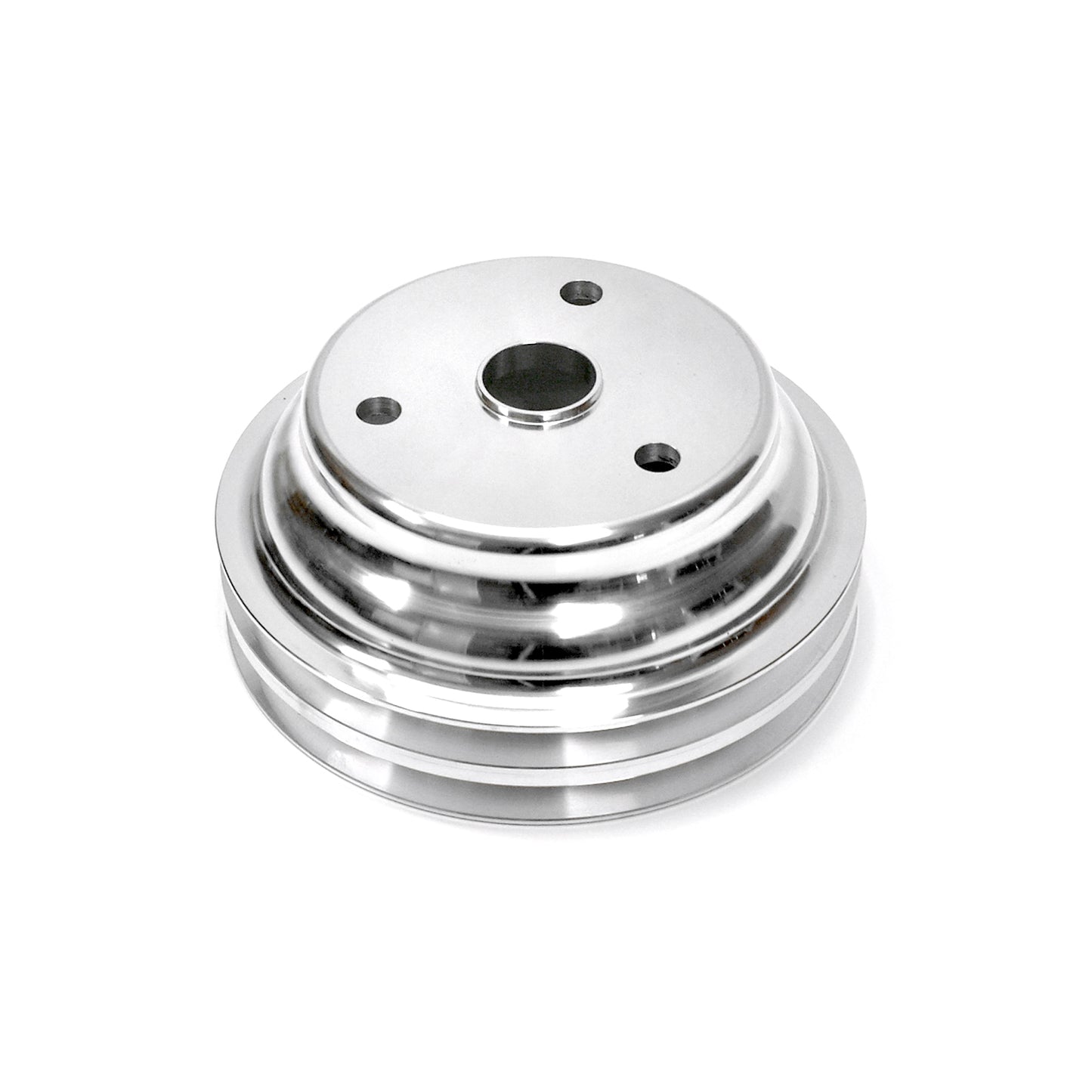 Bomba de agua larga de aluminio billet para Chevy SBC 350, polea de cigüeñal de 2 ranuras, LWP
