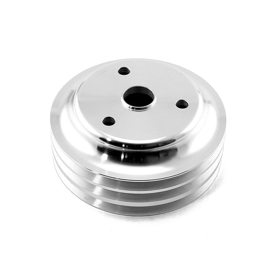 Bomba de agua larga de aluminio billet para Chevy SBC 350, polea de cigüeñal de 3 ranuras, LWP