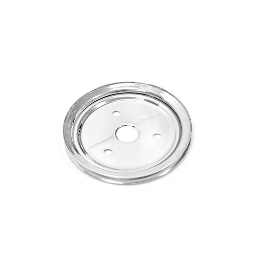 Chevy SBC 350 Steel Short Water Pump Swp 1 Groove Crank Pulley Chrome