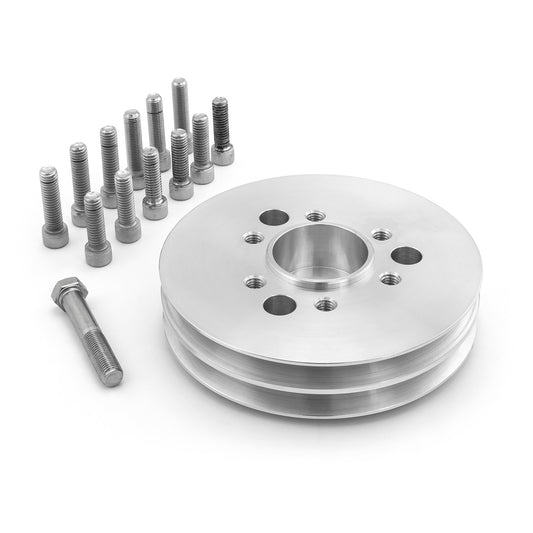 Polea de transmisión de accesorios de 2 ranuras para supercargador Chevy SBC 350 2v