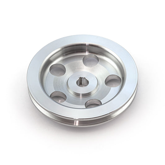 Polea de dirección asistida de aluminio satinado de 1 ranura en V para Chevy GM (Keway de 1/8")