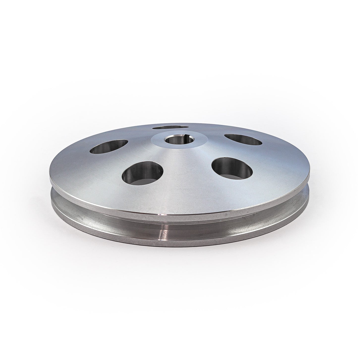 Polea de dirección asistida de aluminio satinado de 1 ranura en V para Chevy GM (Keway de 1/8")