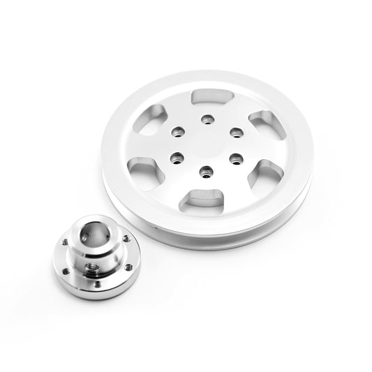 Polea de dirección asistida de aluminio de 1 V con ranura para Chevy GM