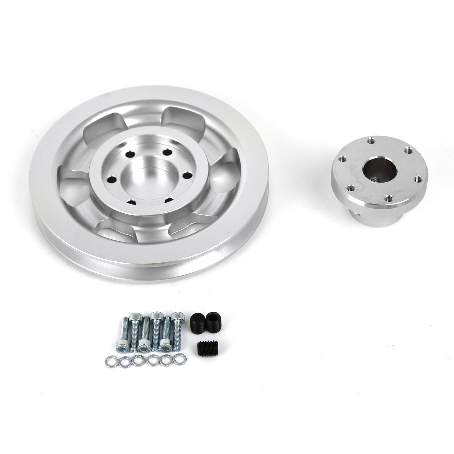 Polea de dirección asistida de aluminio de 1 V con ranura para Chevy GM