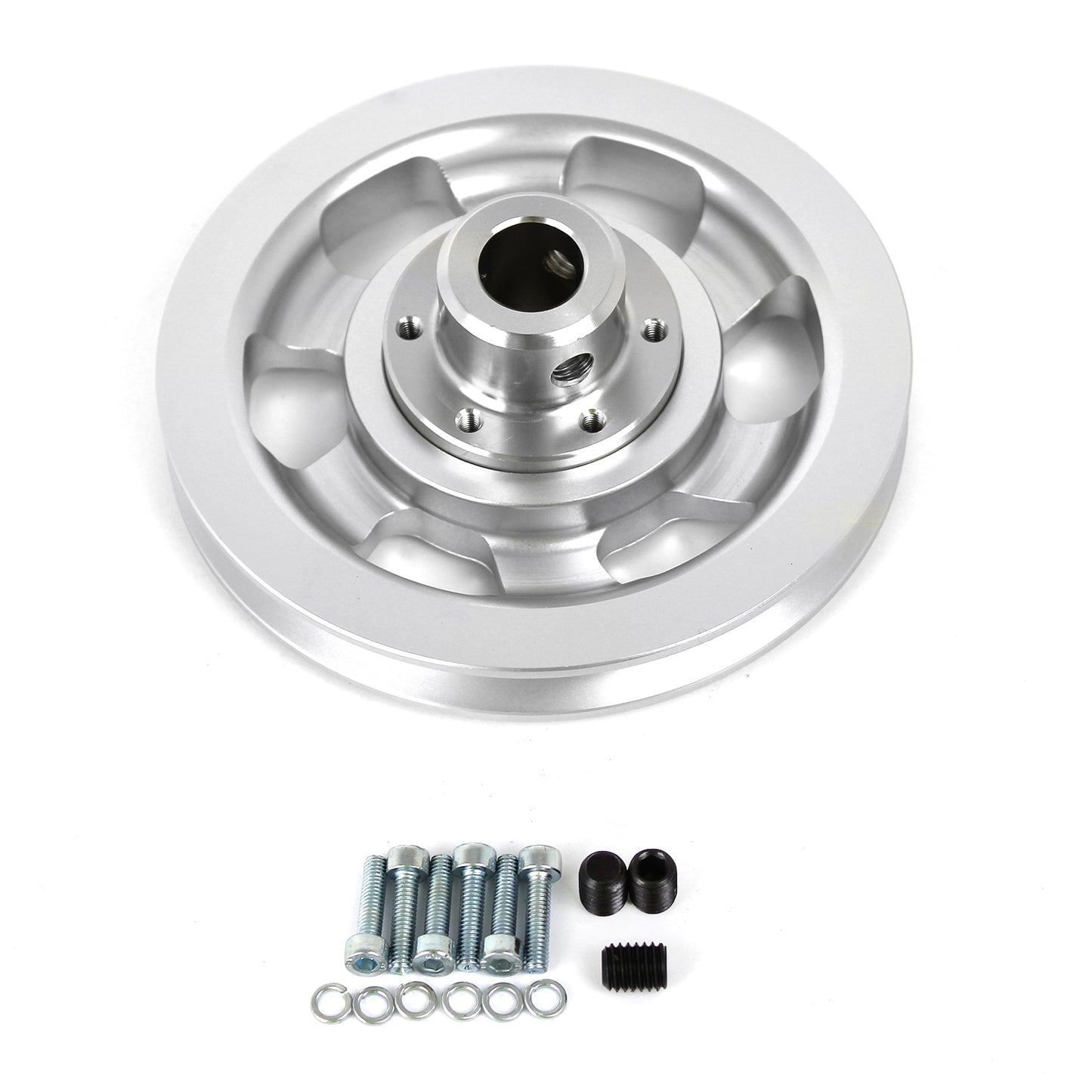 Polea de dirección asistida de aluminio de 1 V con ranura para Chevy GM