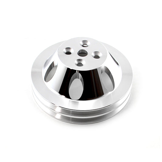 Polea de bomba de agua corta de aluminio billet Chevy BBC 454 con 2 ranuras para cambiar