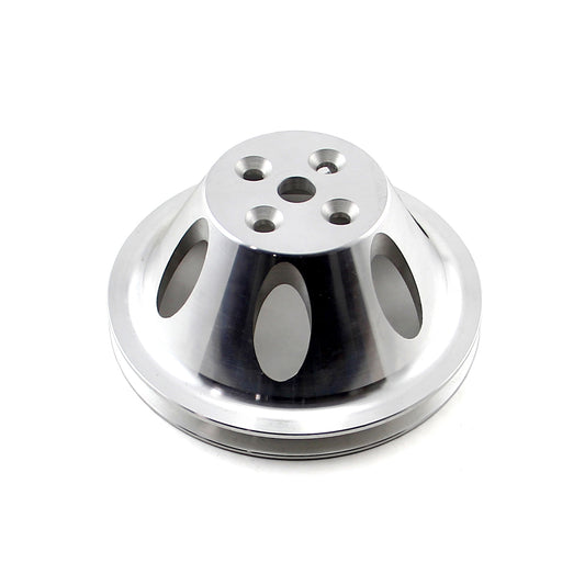 Polea de bomba de agua corta de aluminio billet Chevy SBC 350 con 1 ranura y cambio de aceite